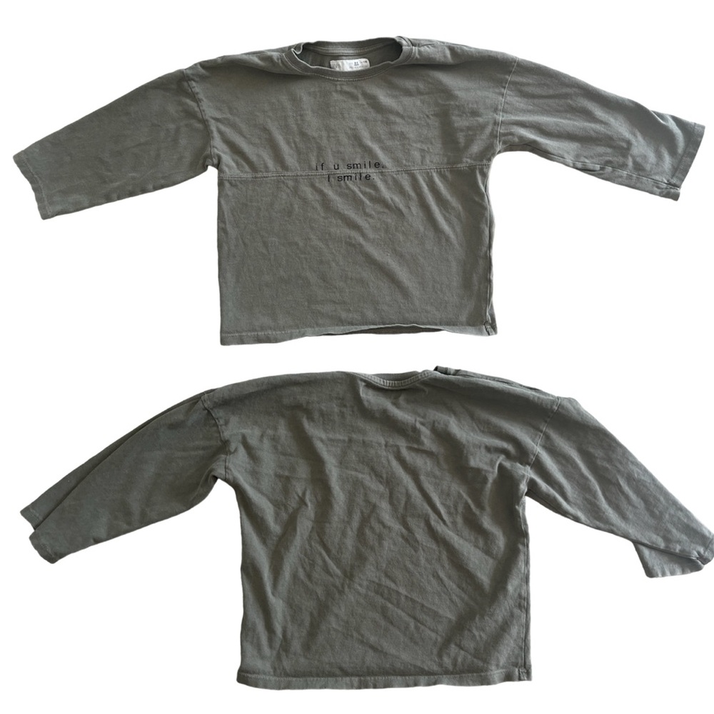 Zara size 4-5kids long sleeve “ if you smile, I smile”